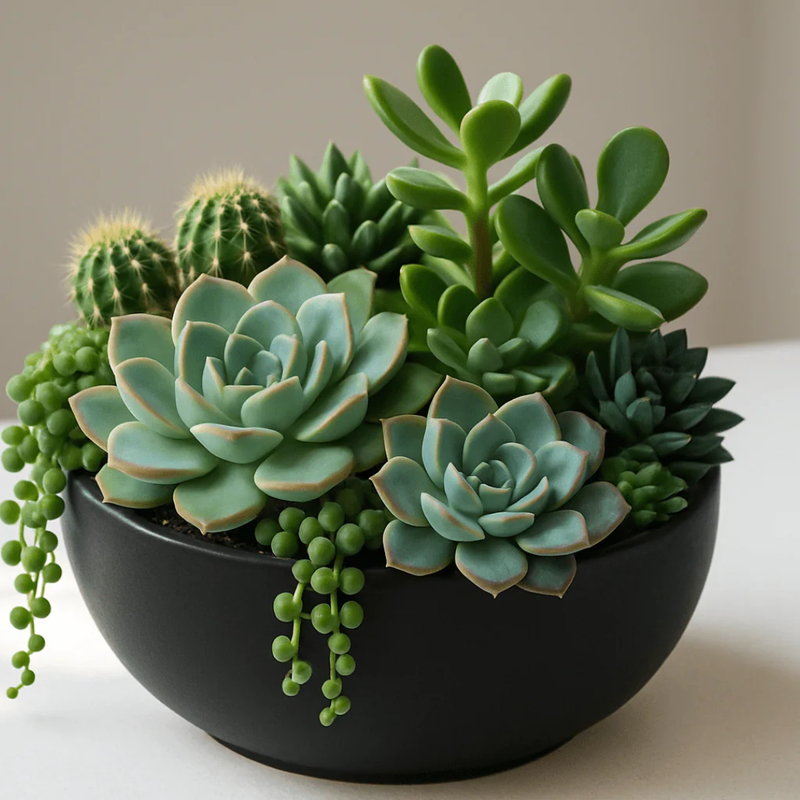 Plante succulente artificielle réaliste en pot, parfaite pour ajouter une touche verte moderne et sans entretien à votre décor intérieur.