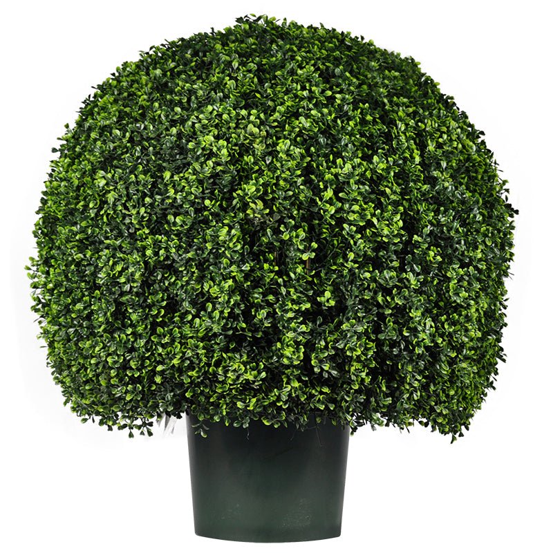 BOULE DE BUIS ARTIFICIEL EN POT DISPONIBLE EN 3 FORMATS (20,24 ET 30 POUCES - Créations Festives