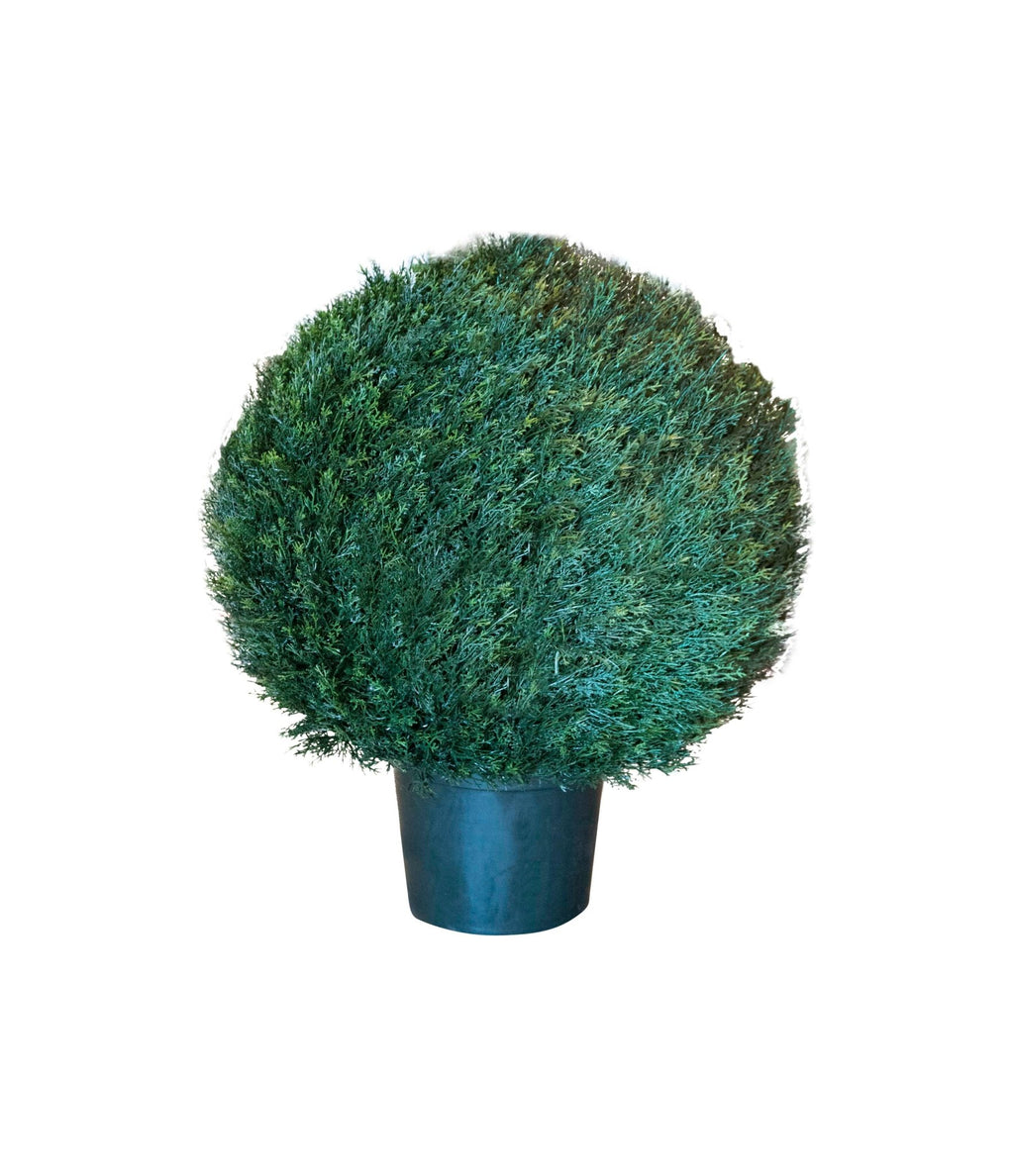 BOULE DE CÈDRE ARTIFICIEL EN POT DISPONIBLE EN 3 FORMATS (20,24 ET 30 POUCES - Créations Festives