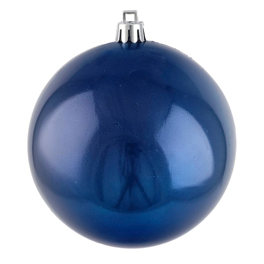 BOULE DE NOËL BLEU NUIT FINI PERLE 90 MM (3.5 PO) - Créations Festives