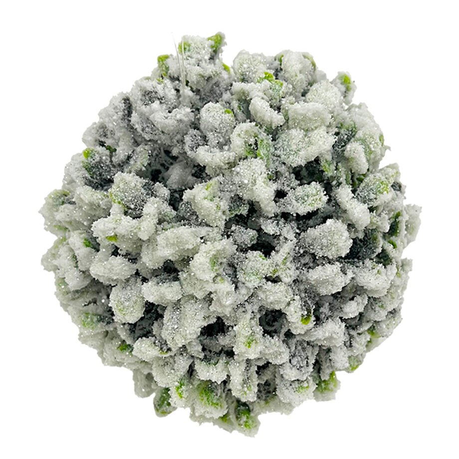 BOULE DE NOËL BUIS GIVRÉ 140 MM (5.5 PO) - Créations Festives