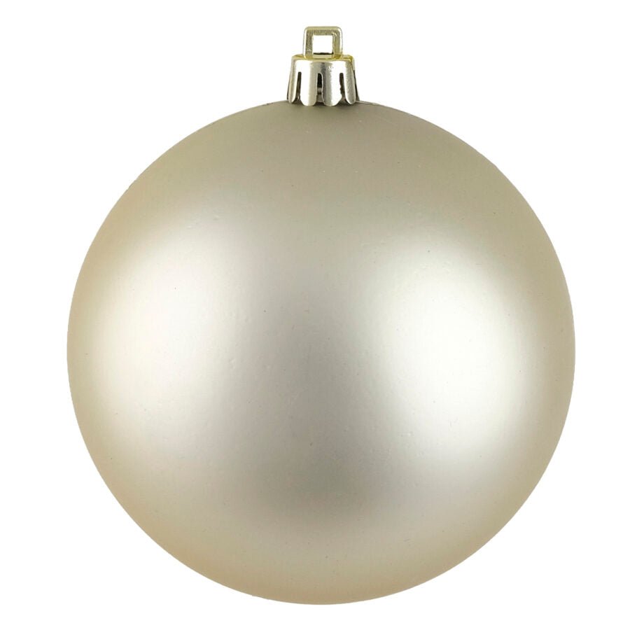 BOULE DE NOËL COULEUR CHAMPAGNE AU FINI MAT 90 MM (3 PO) - Créations Festives