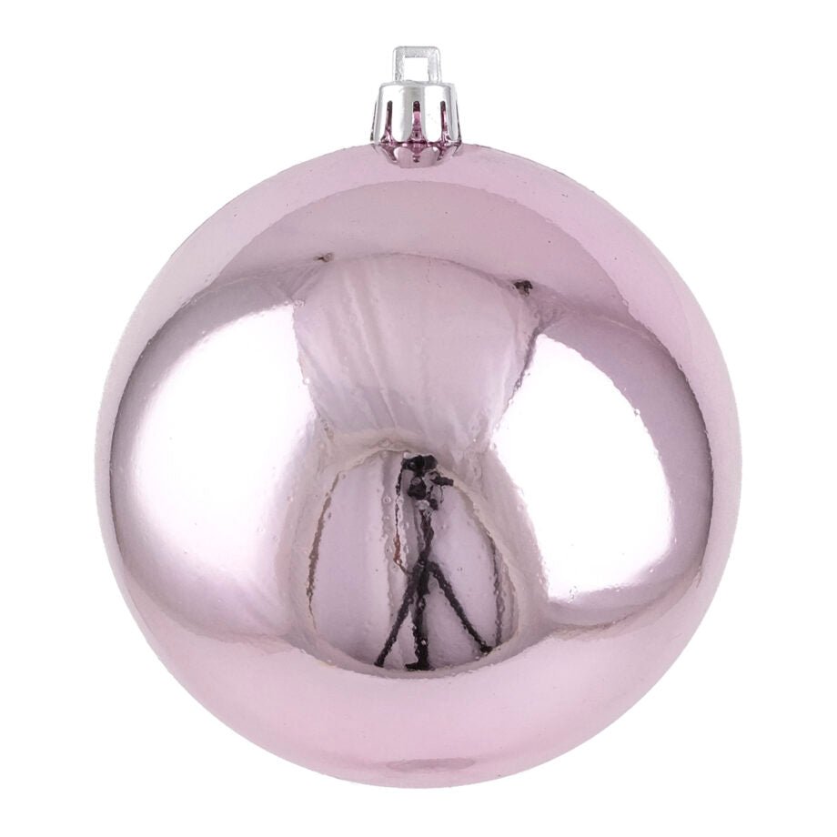 BOULE DE NOËL ROSE AU FINI BRILLANT 90 MM (3.5 PO) - Créations Festives