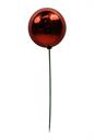 BOULE ROUGE BRILLANTE SUR TIGE 120MM (4.72 PO) - Créations Festives