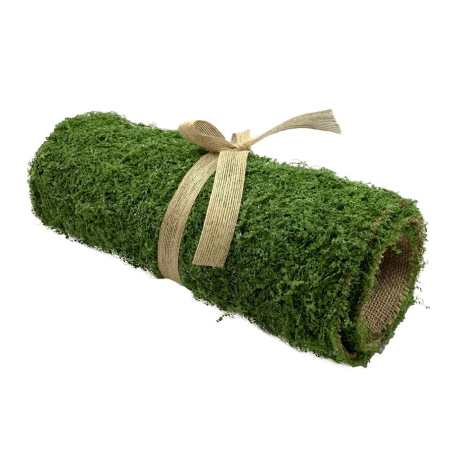 CHEMIN DE TABLE EN FAUSSE MOUSSE VERTE 35.5 X 119 CM (14 X 47 PO) - Créations Festives