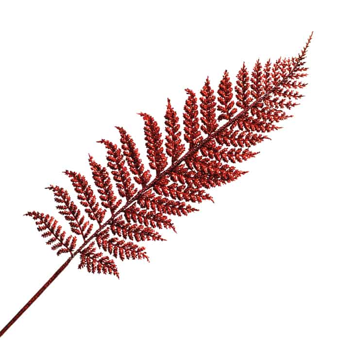 TIGE DE FOUGÈRE FANTAISIE À PAILLETTES ROUGE 81 CM (32 PO) - Créations Festives