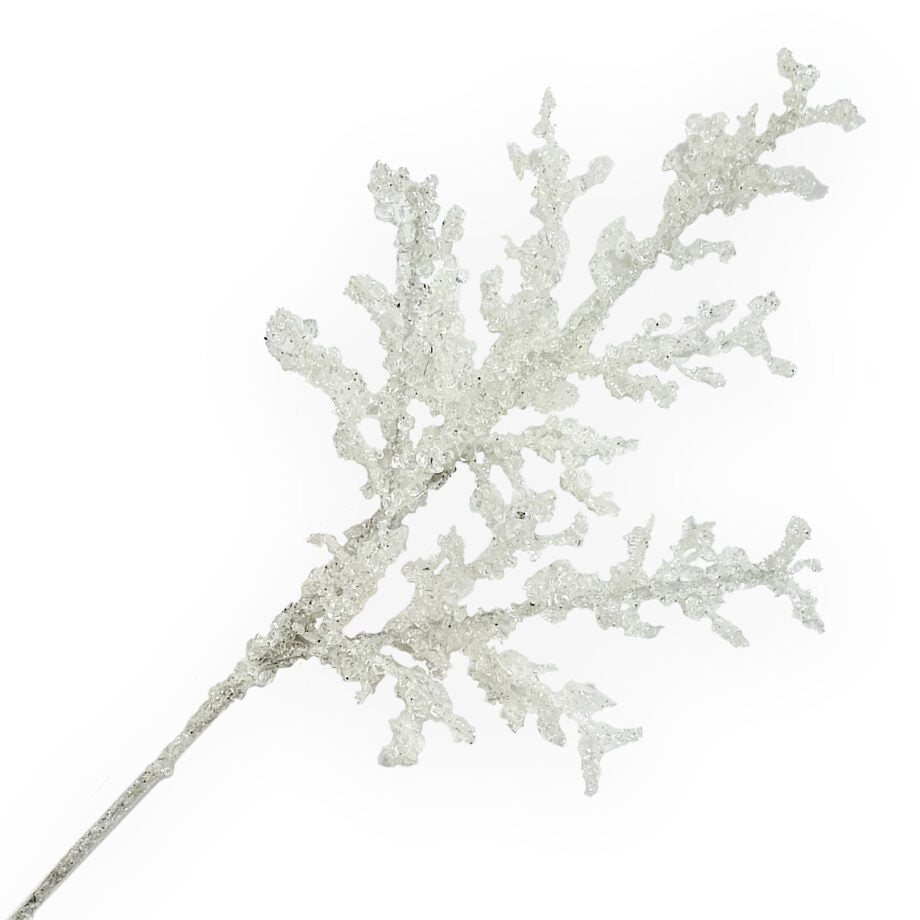 TIGE DE NOËL CORAIL BRILLANT BRILLANT/ CRISTAUX DE GLACE 60 CM (24 PO) - Créations Festives
